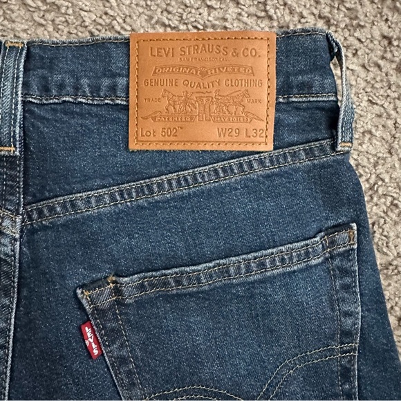 Levi's 502 Slim Straight Denim Jeans Mens W29 L32 - Picture 9 of 11